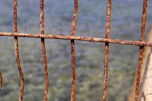 Texture of old and rusty iron. Rusty metal products. photo