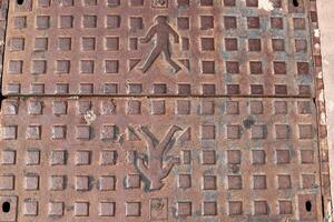 Texture of old and rusty iron. Rusty metal products. photo