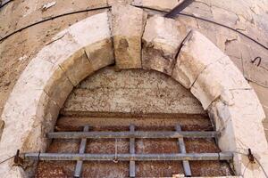 Texture of old and rusty iron. Rusty metal products. photo