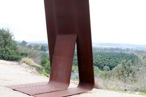 Texture of old and rusty iron. Rusty metal products. photo