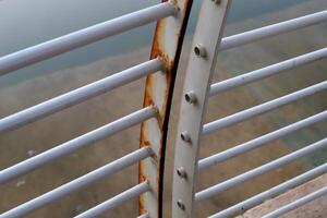 Texture of old and rusty iron. Rusty metal products. photo