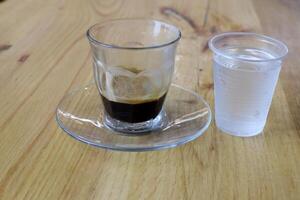 A cup of hot aromatic coffee. illustration . photo