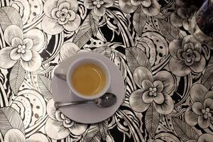 A cup of hot aromatic coffee. illustration . photo