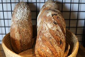 Bread and bakery products are sold in a bakery in Israel. photo