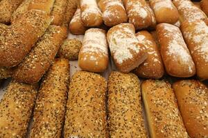 Bread and bakery products are sold in a bakery in Israel. photo