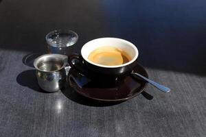 A cup of hot aromatic coffee. illustration . photo