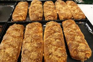 Bread and bakery products are sold in a bakery in Israel. photo