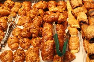 Bread and bakery products are sold in a bakery in Israel. photo