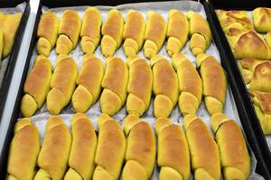 Bread and bakery products are sold in a bakery in Israel. photo