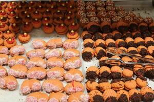 Bread and bakery products are sold in a bakery in Israel. photo