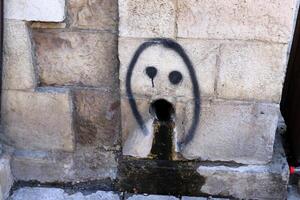 Tel Aviv Israel March 20, 2024. Colorful graffiti on the walls of houses in the city of Tel Aviv. photo