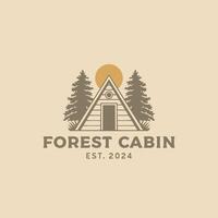 Forest cabin logo design template vector