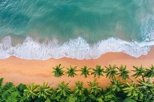 Photo relaxing aerial beach scene summer vacation