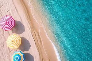 Photo relaxing aerial beach scene summer vacation