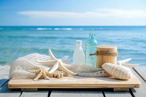 photo white wooden board with other objects