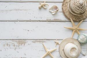 photo white wooden board with other objects