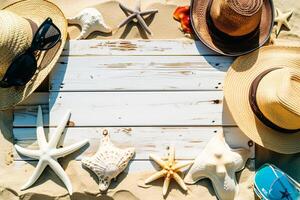 photo white wooden board with other objects