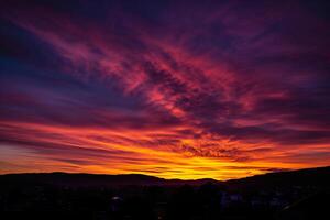 photo breathtaking sunset in the evening