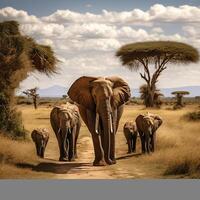 foto elefantes en amboseli nacional parque Kenia África