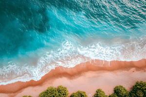 photo vertical overhead shot of a wavy sea