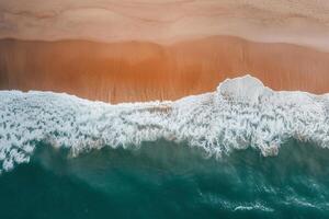 photo vertical overhead shot of a wavy sea