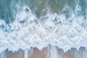 photo vertical overhead shot of a wavy sea