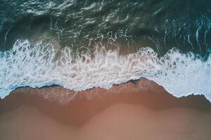 photo vertical overhead shot of a wavy sea