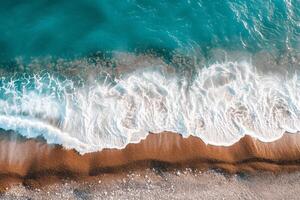 photo vertical overhead shot of a wavy sea