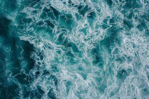 photo vertical overhead shot of a wavy sea