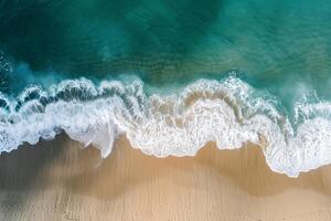 photo vertical overhead shot of a wavy sea