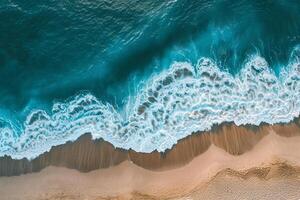 photo vertical overhead shot of a wavy sea