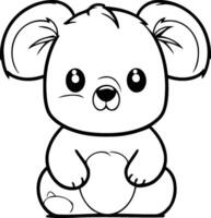 Cute koala character cartoon on white background. illustration. vector