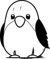 linda dibujos animados pingüino aislado en blanco antecedentes. ilustración. vector