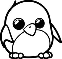 Cute cartoon penguin. illustration isolated on white background. vector