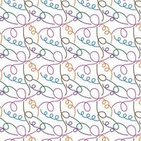 Fun colorful line doodle seamless pattern. Creative minimalist style art background for children or trendy design with basic shapes. Simple childish scribble backdrop. vector