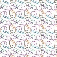 Fun colorful line doodle seamless pattern. Creative minimalist style art background for children or trendy design with basic shapes. Simple childish scribble backdrop. vector