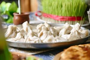 Close-Up of Savory Food Platter on Table photo