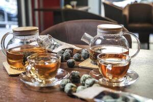 Two Cups of Tea on Table photo