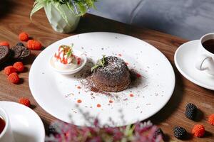 Dessert Plate With Coffee Cup photo