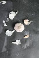 Group of Sea Shells on Black Surface photo