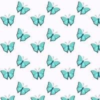 Seamless colorful pattern. Background with green butterflies vector