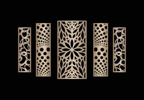 Laser and cnc cutting panels template. Decorative die cut pattern Free vector