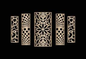 Laser and cnc cutting panels template. Decorative die cut pattern Free vector