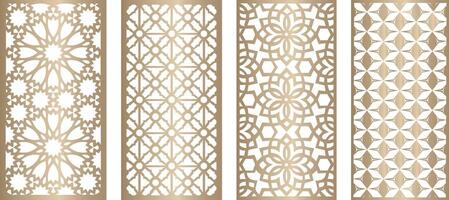 Laser and cnc cutting panels template. Decorative die cut pattern Free vector