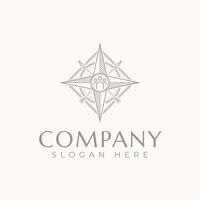 Compass Minimal Bohemian Line logo vector