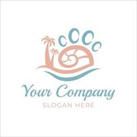 Palm tree with paw and snail abstract logo vector