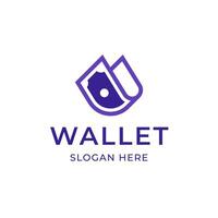 Wallet Cash Modern Minimal Purple Logo vector