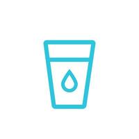 agua. vaso de agua aislado en blanco antecedentes. desde azul icono colocar. vector