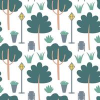 Flat style forest trees seamless pattern vector