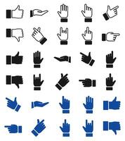 Hand gesture icon set vector